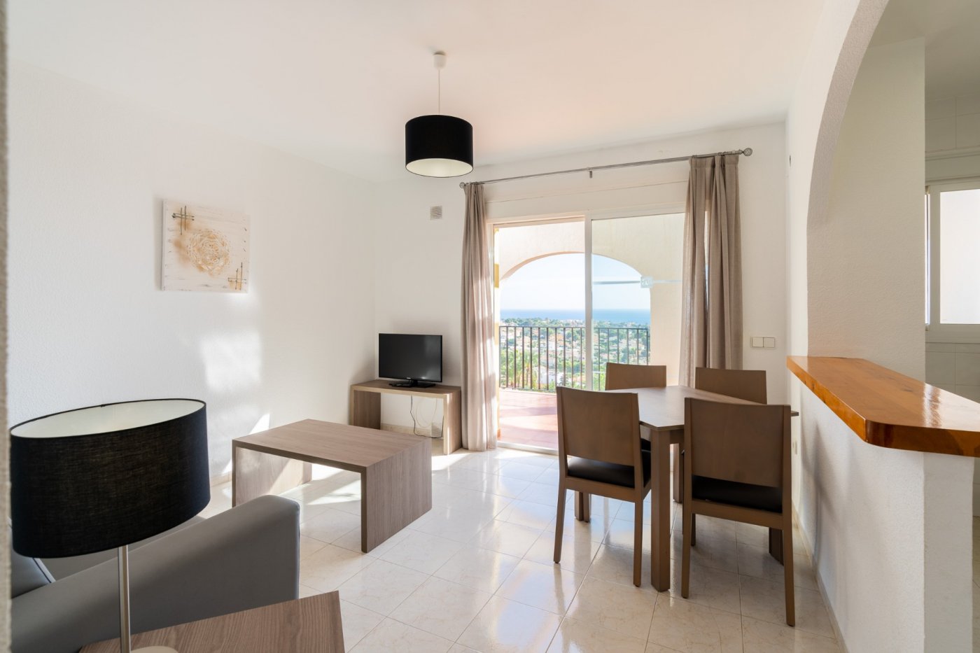 Bungalow adosado 1 dormitorio con vistas al mar en Calpe (Costa Blanca)