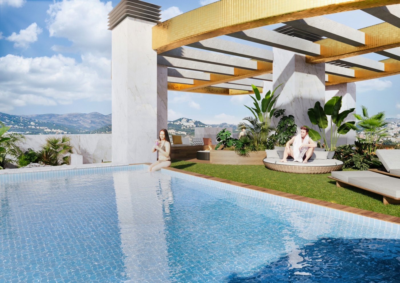 New construction luxury apartment 3 bedrooms 400 m from the beach in Calpe (Costa Blanca)