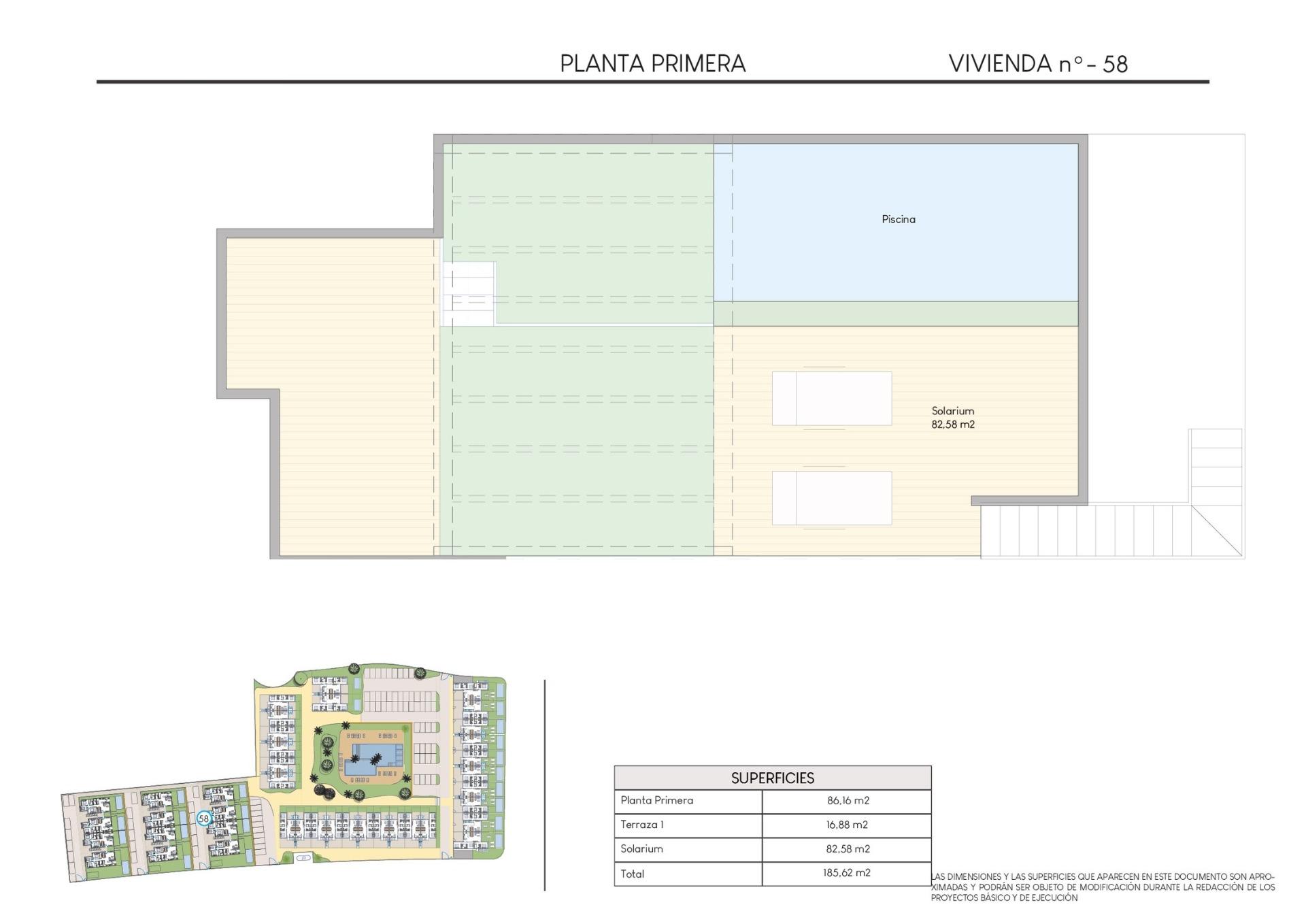 Bungalow op de bovenverdieping met terras en solarium, 3 slaapkamers en privézwembad in Finestrat (Costa Blanca)