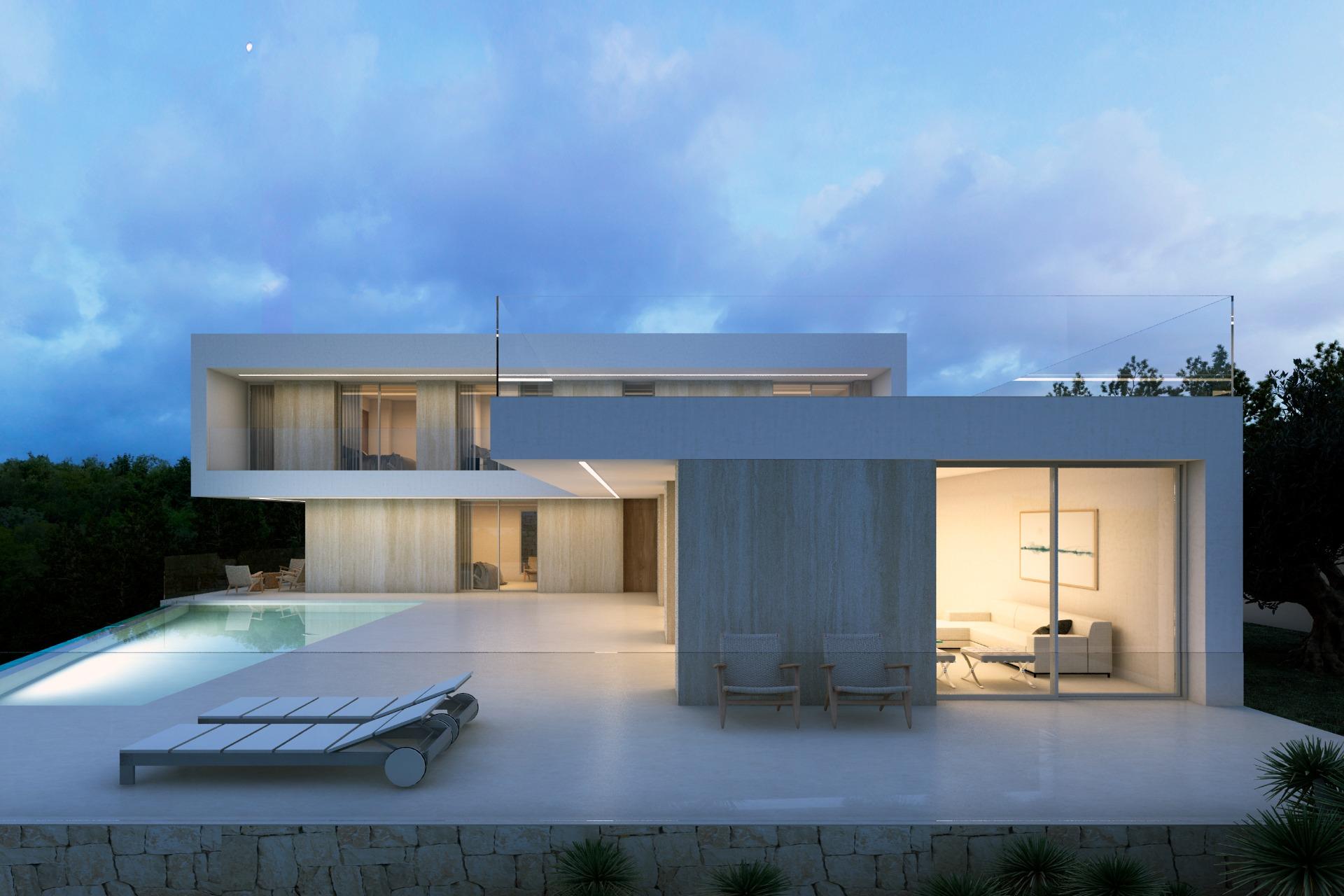 Nieuw gebouwde villa van exclusief en modern design met uitzicht op zee in Benissa Costa