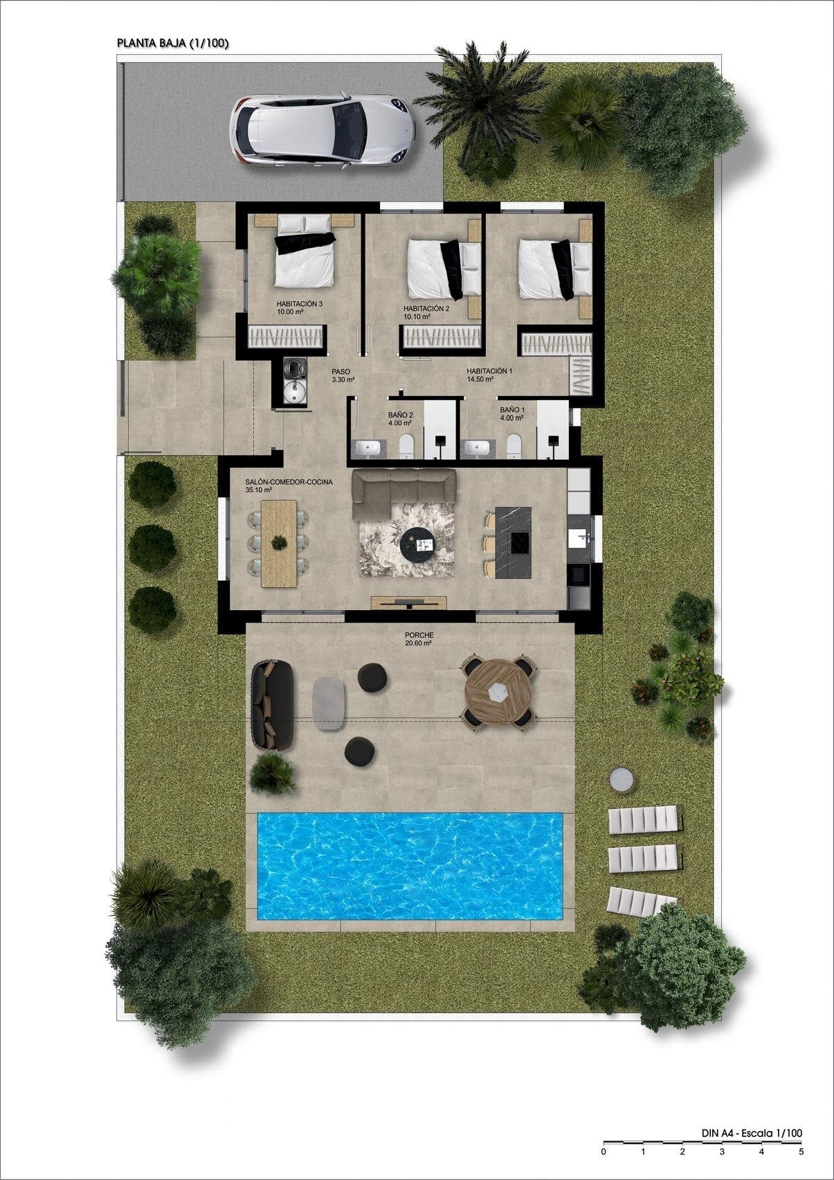 Villas indépendantes avec 3 chambres à Ondón de las Nieves (Costa Blanca Sud)