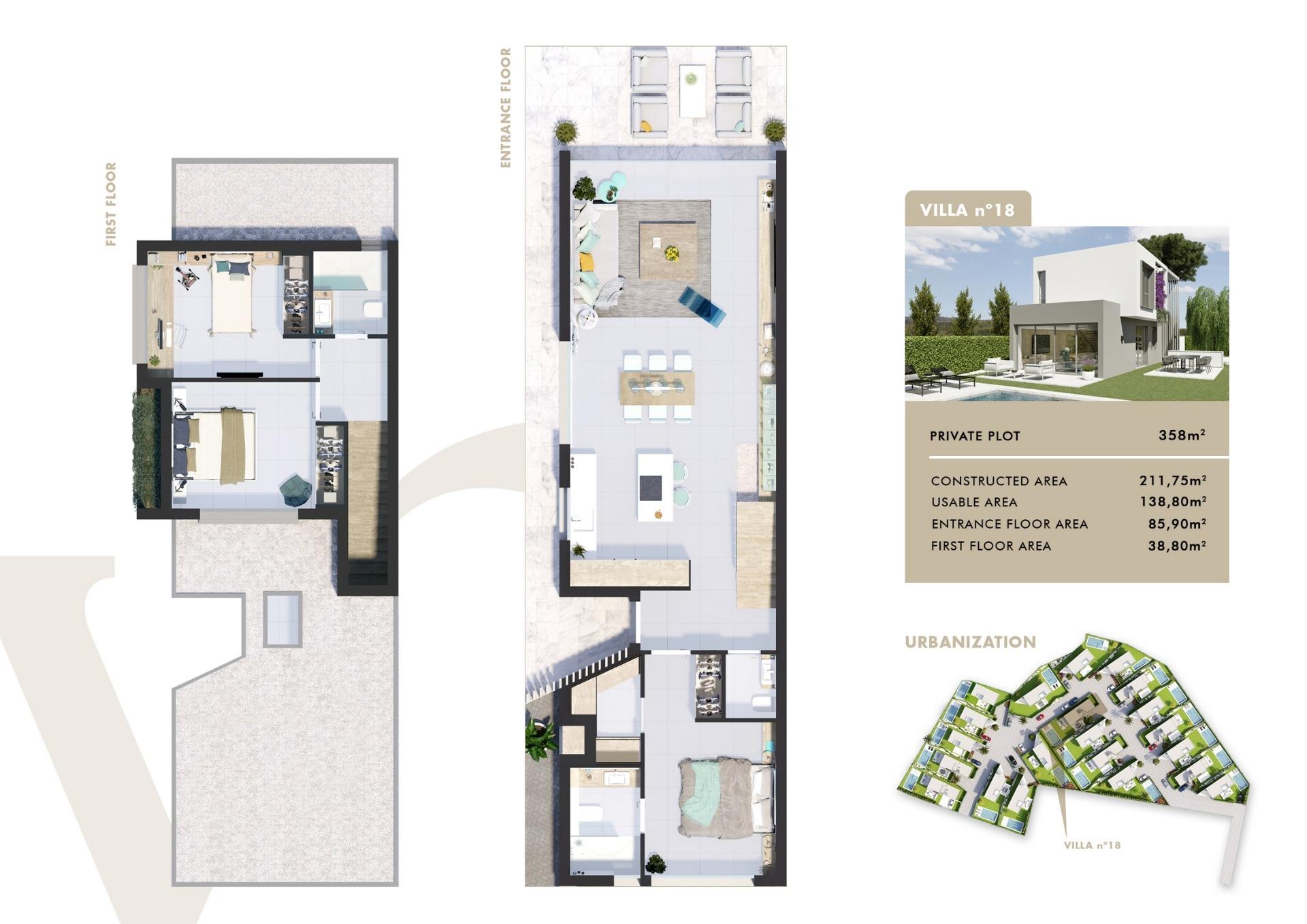 Villa Obra Nueva 3 dormitorios entrega en marzo 2025 en San Juan de Alicante (Costa Blanca)