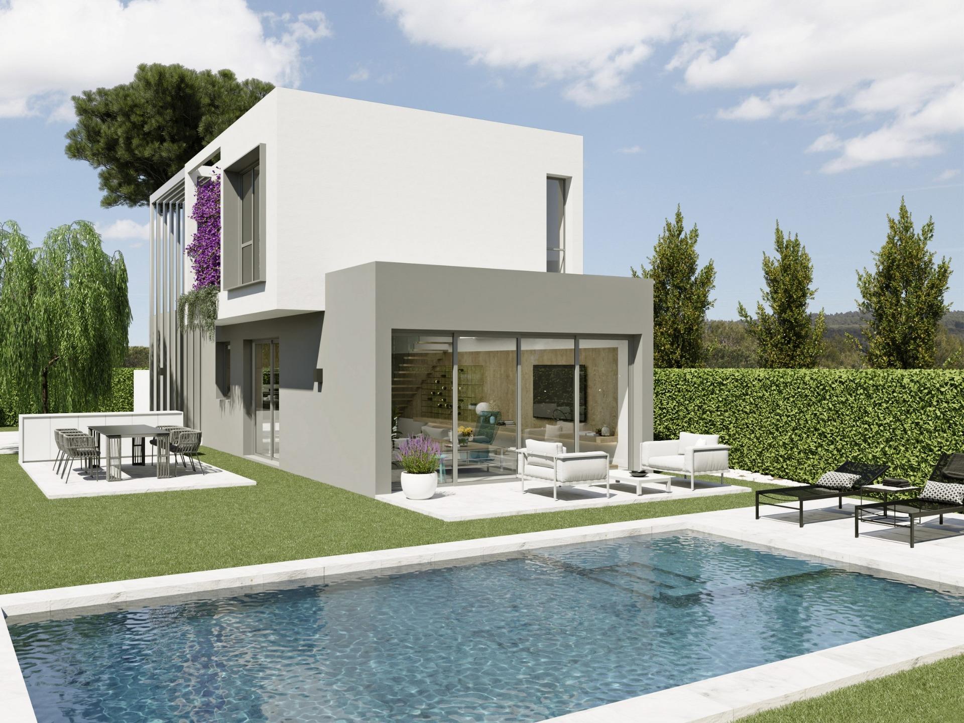 New Construction Villa 3 bedrooms delivered in March 2025 in San Juan de Alicante (Costa Blanca)