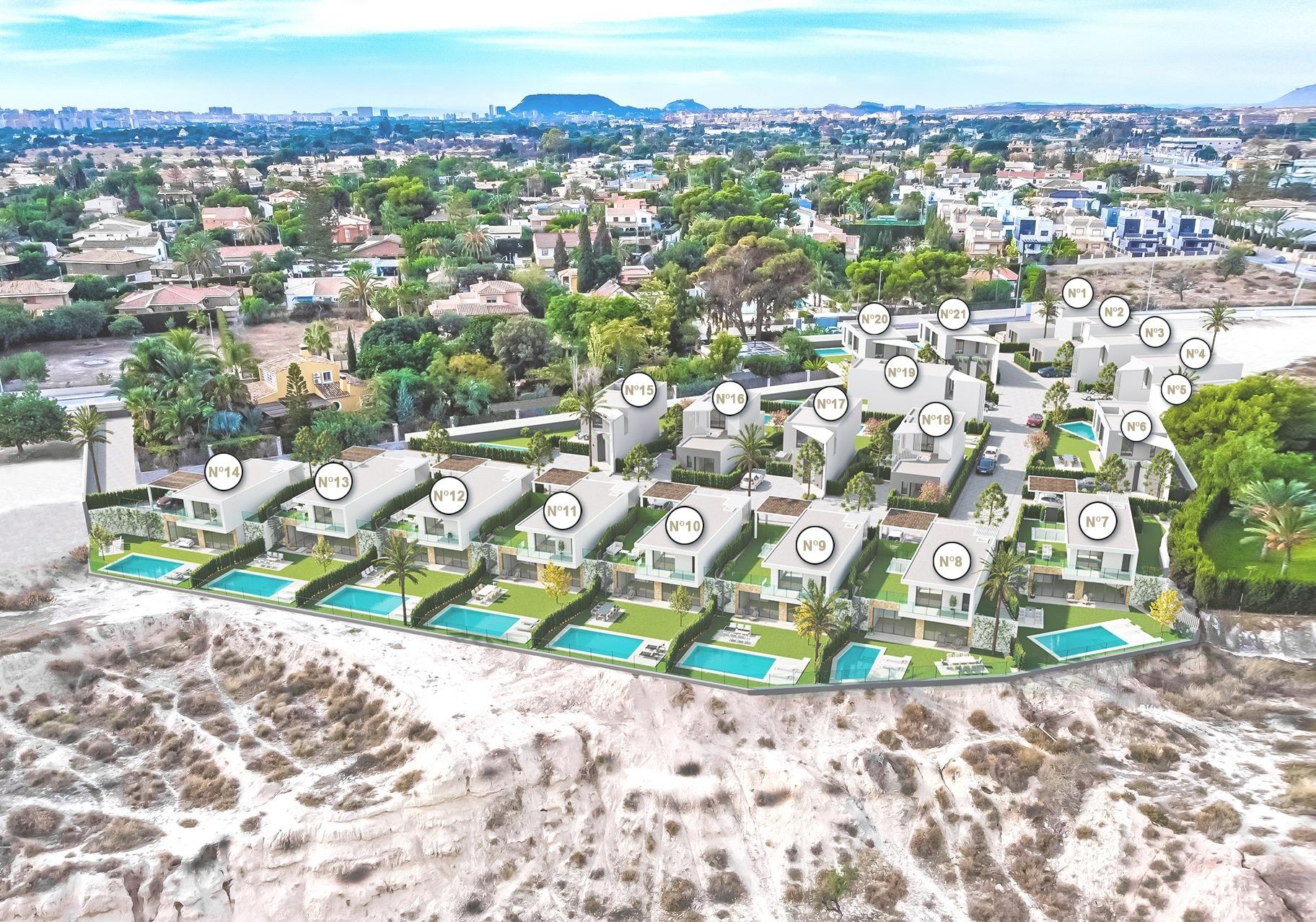 Villa Obra Nueva 3 dormitorios entrega en marzo 2025 en San Juan de Alicante (Costa Blanca)