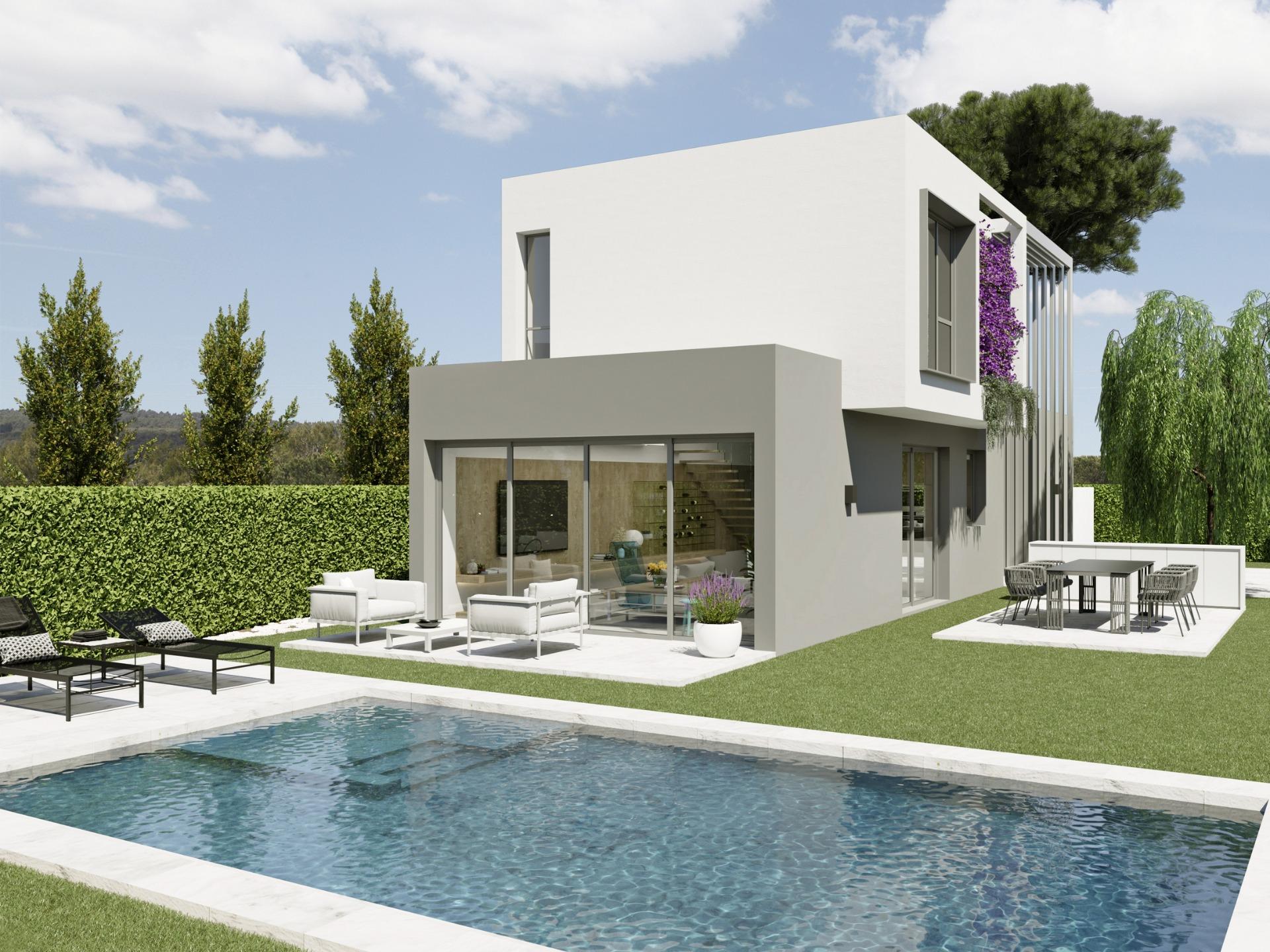 New Construction Villa 3 bedrooms delivered in March 2025 in San Juan de Alicante (Costa Blanca)