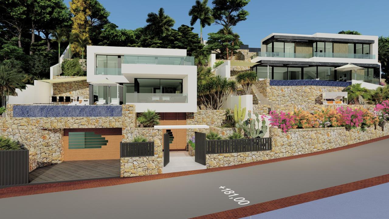 New construction villa with 5 bedrooms and magnificent sea views in Calpe (Costa Blanca)