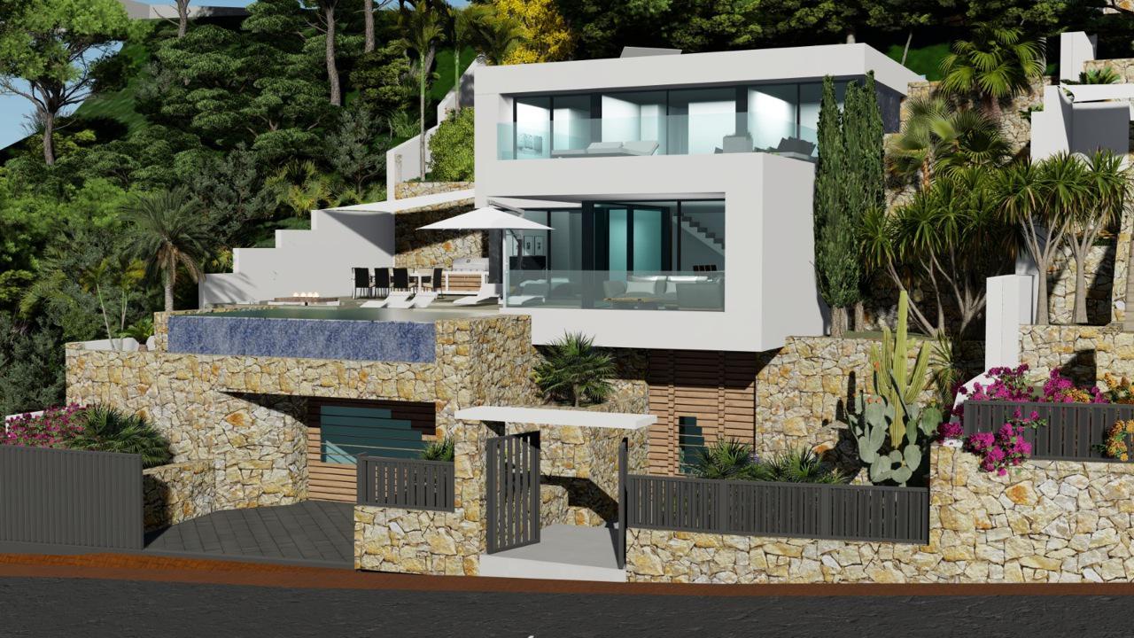 New construction villa with 5 bedrooms and magnificent sea views in Calpe (Costa Blanca)