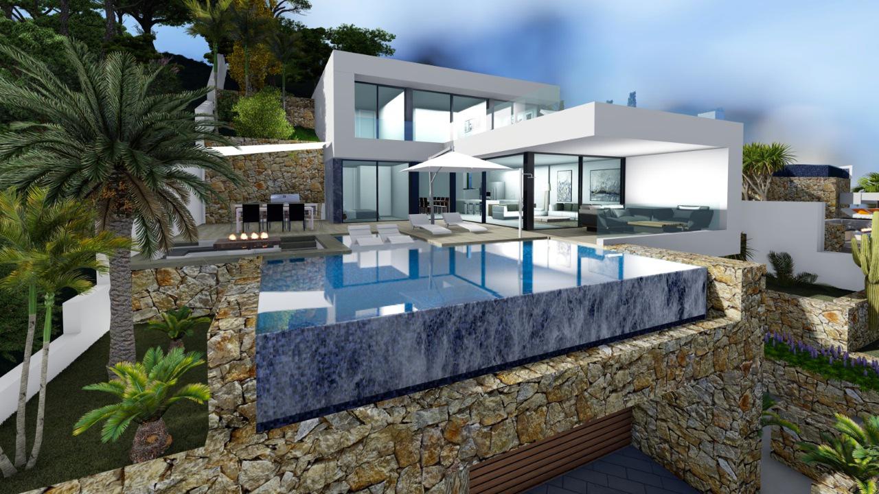 New construction villa with 5 bedrooms and magnificent sea views in Calpe (Costa Blanca)