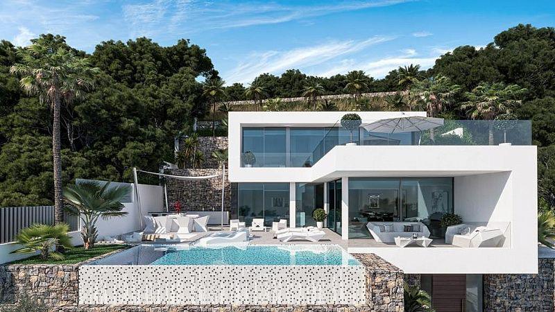 New construction villa with 5 bedrooms and magnificent sea views in Calpe (Costa Blanca)