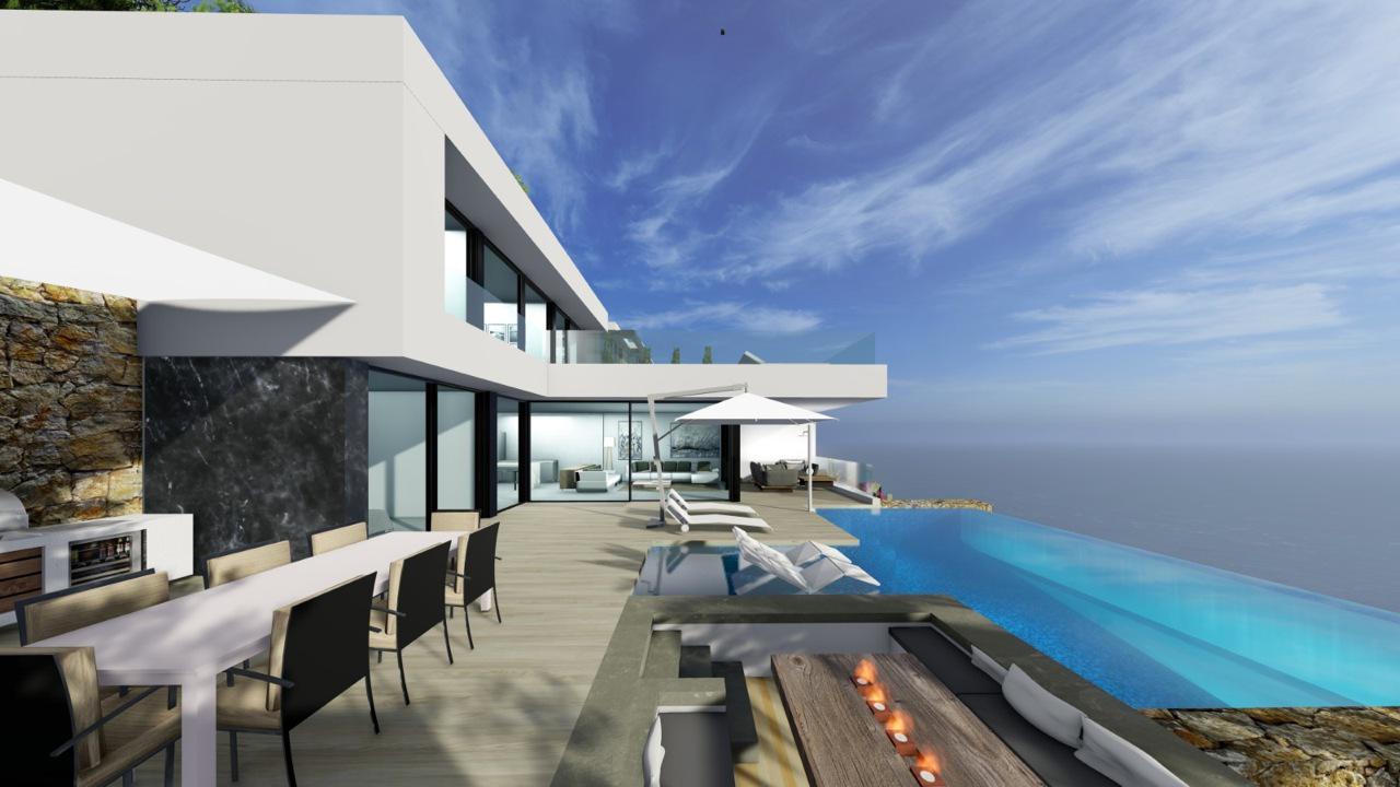 New construction villa with 5 bedrooms and magnificent sea views in Calpe (Costa Blanca)