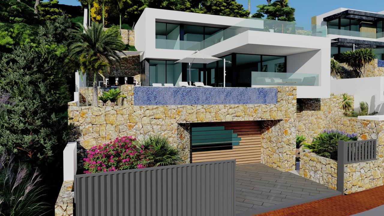 villa Obra nueva con 5 dormitorios y magníficas vistas al mar en Calpe (Costa Blanca)