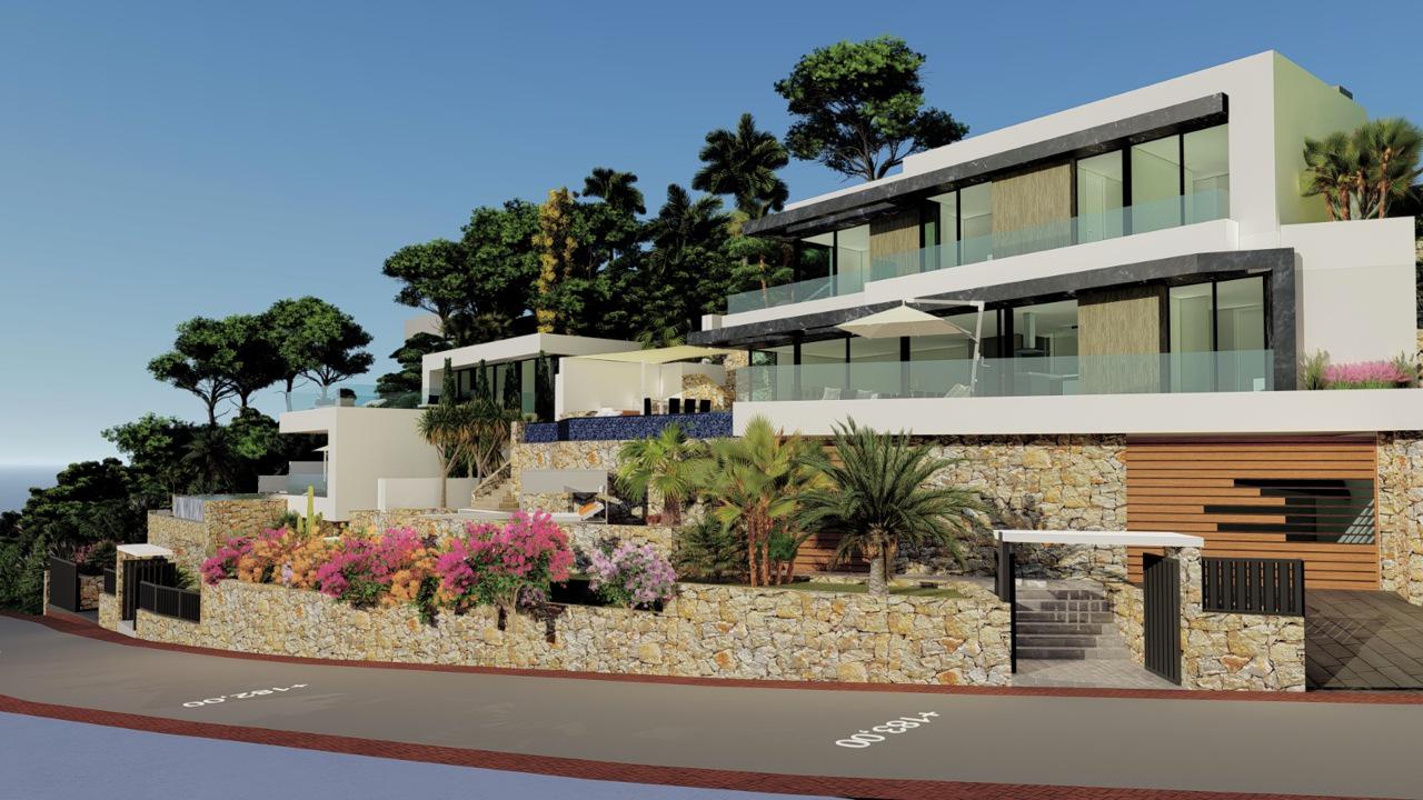 New construction villa with 5 bedrooms and magnificent sea views in Calpe (Costa Blanca)