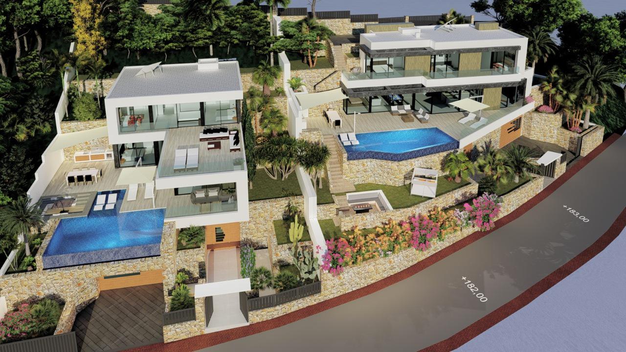 New construction villa with 5 bedrooms and magnificent sea views in Calpe (Costa Blanca)