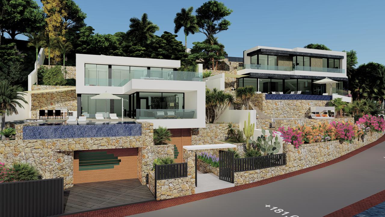 villa Obra nueva con 5 dormitorios y magníficas vistas al mar en Calpe (Costa Blanca)