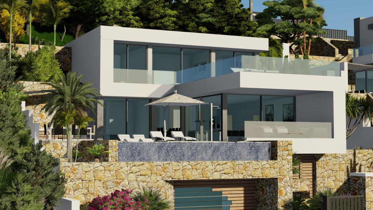 New construction villa with 5 bedrooms and magnificent sea views in Calpe (Costa Blanca)