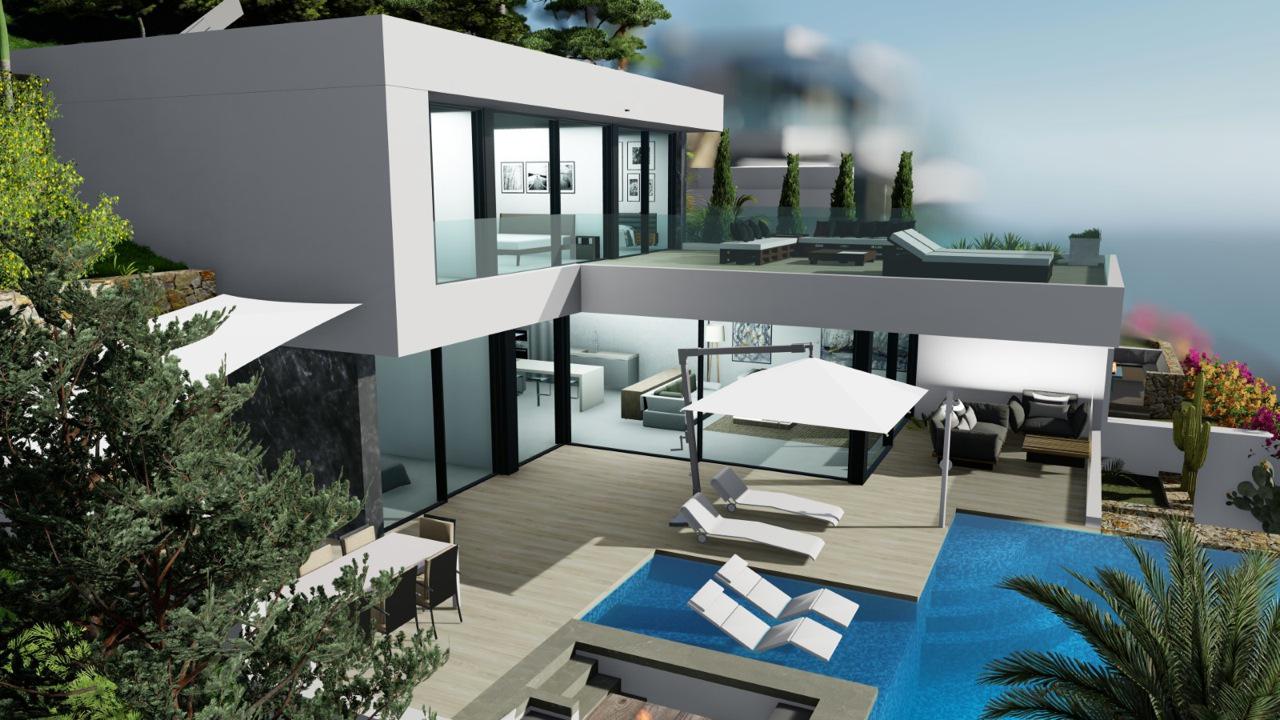 New construction villa with 5 bedrooms and magnificent sea views in Calpe (Costa Blanca)