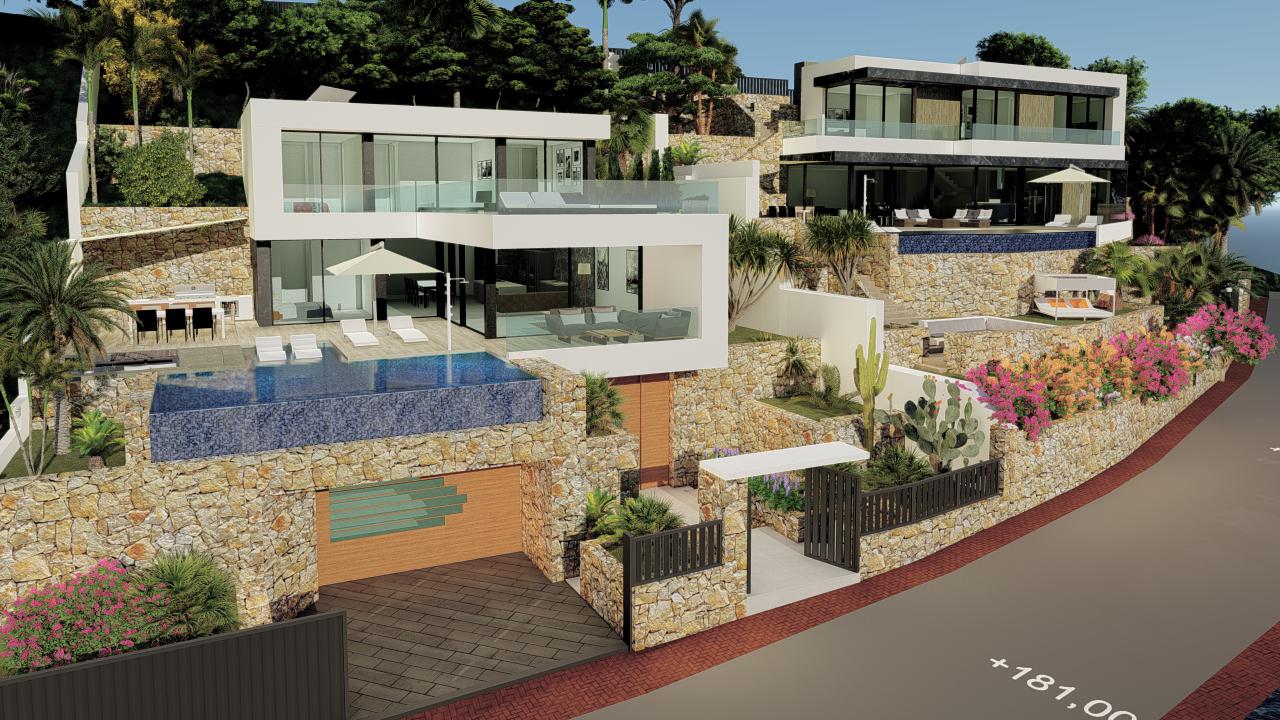 New construction villa with 5 bedrooms and magnificent sea views in Calpe (Costa Blanca)