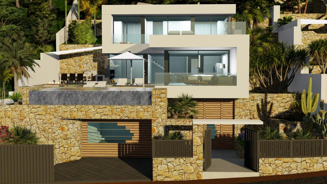 New construction villa with 5 bedrooms and magnificent sea views in Calpe (Costa Blanca)