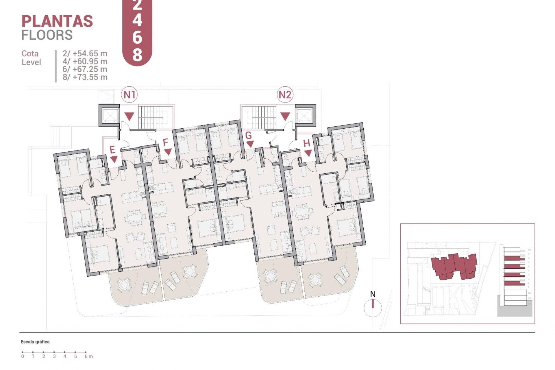 Nieuwbouwappartement 3 slaapkamers, parkeerplaats, berging en zwembad in Calpe (Costa Blanca)