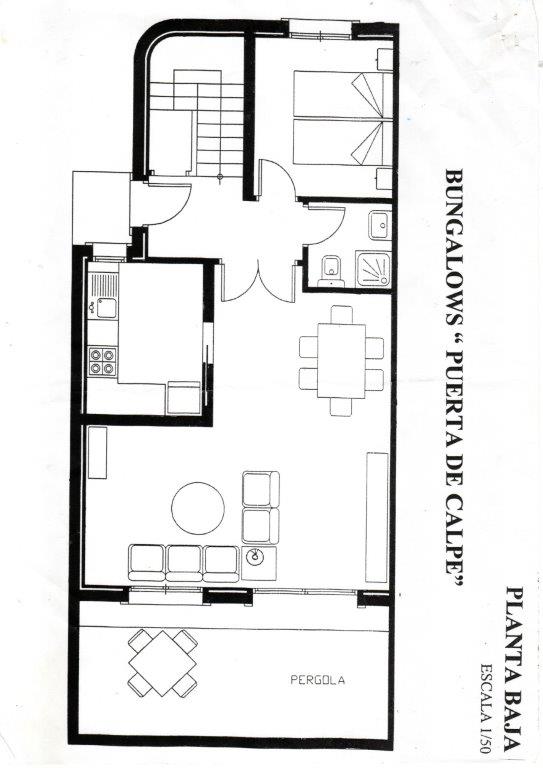 Halfvrijstaande woning met gemeenschappelijk zwembad dichtbij alle voorzieningen in Calpe (Noordelijke Costa Blanca)